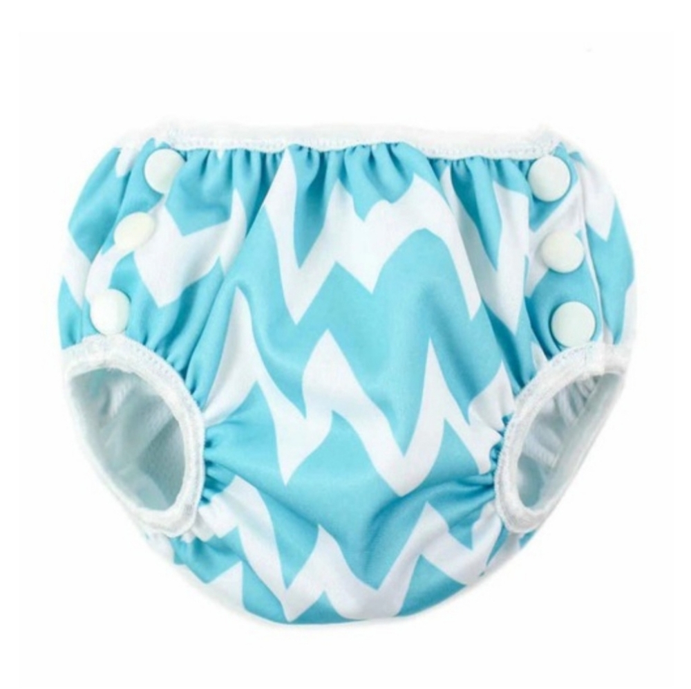 Bumkins Reusable Swim Diaper - Blue Chevron, Small